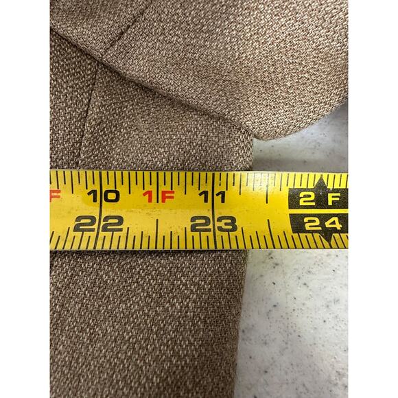 Oscar de la Renta Blazer Silk Wool Blend Tan Sport Coat Suit Jacket Mens 42R - Picture 6 of 8